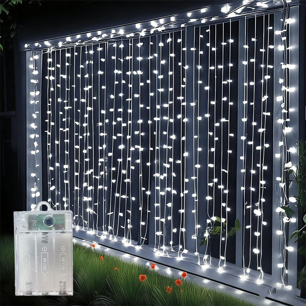 Led Fairy String Lights - 電池式 3/6m カーテン型 LED ストリングライト ガーランド