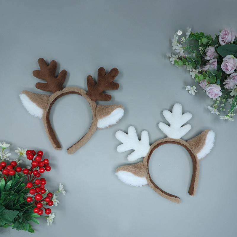 クリスマスコスチュームヘッドバンドトナカイ耳毛皮のようなスノ - Reindeer Antlers Headband のレビューと価格