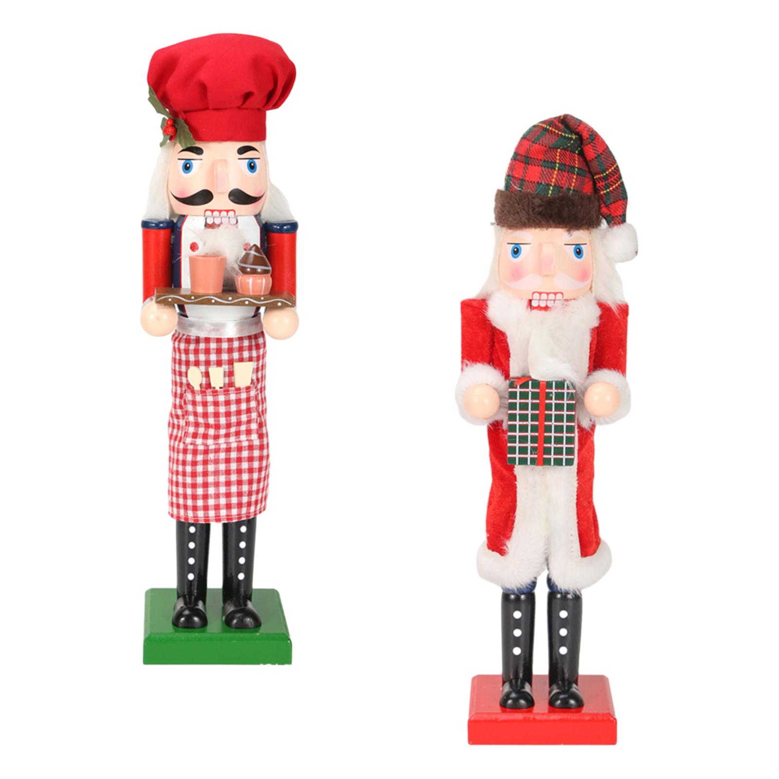36cmの木製くるみ割り人形オーナメント。クラシックな人形で - Nutcracker Figurine のレビューと価格
