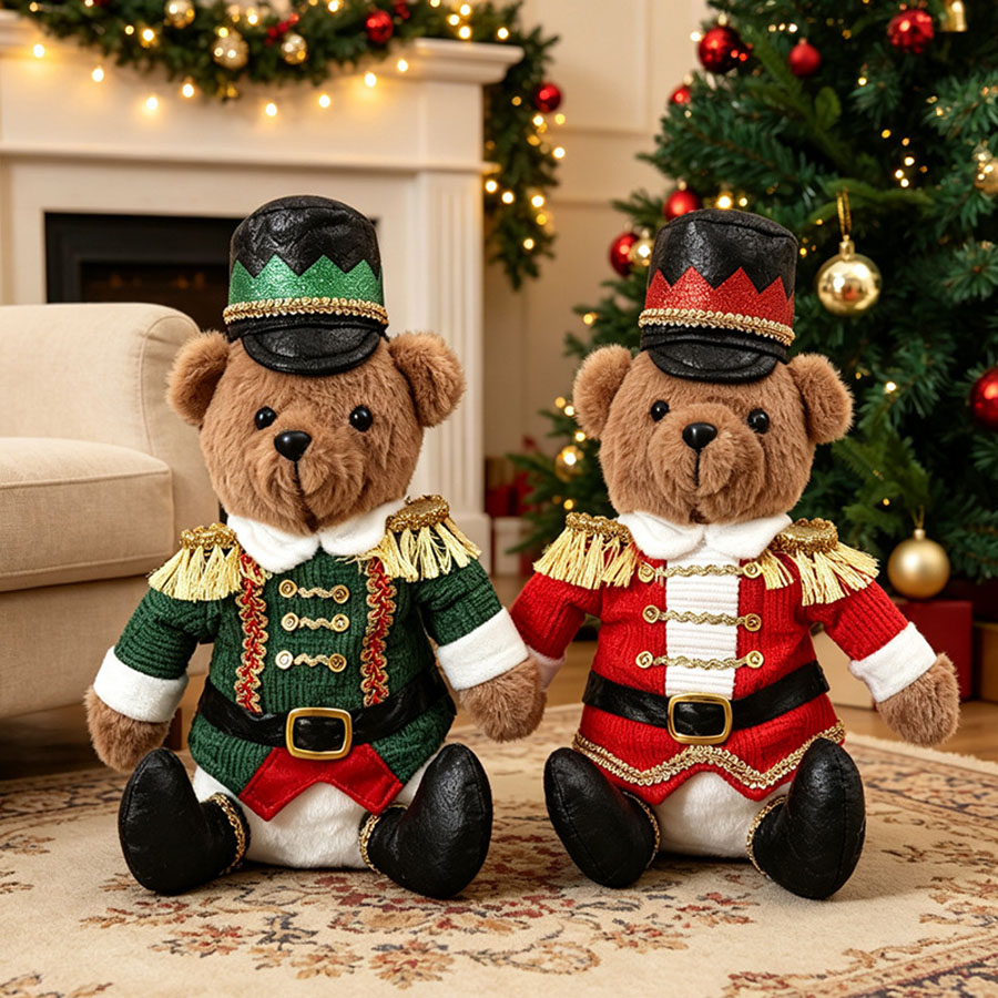 クリスマス・ソルジャー・ベア・ドール、くるみ割り人形、座った - Nutcracker Figurine のレビューと価格