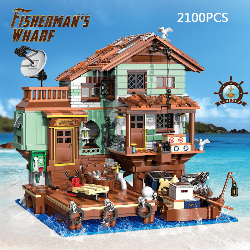 アイデアシティ街並みミニブロック漁師の桟橋ハウスキャビンビル - Lego Set City のレビューと価格