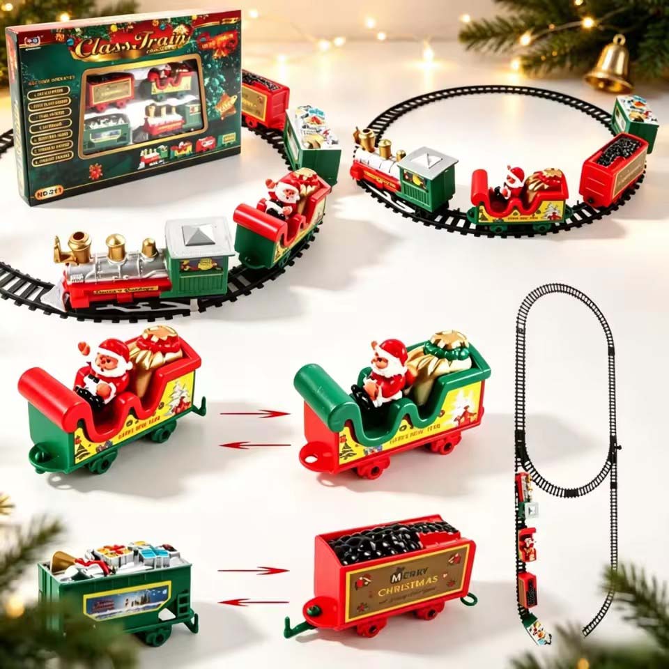 リアルなクリスマス電気列車セット。組み立てが簡単で、お子様へ - Christmas Tree Artificial のレビューと価格