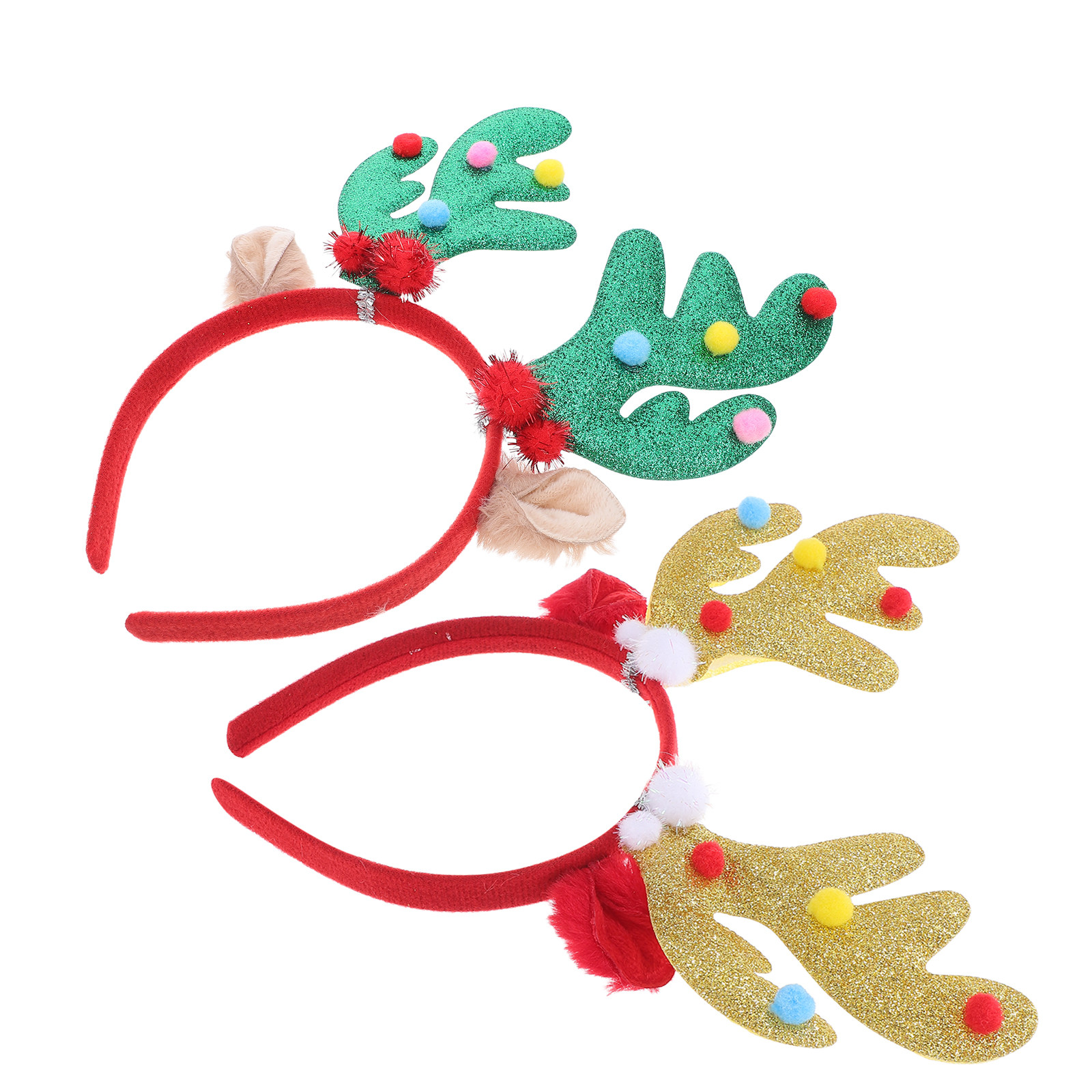 クリスマス用ヘッドバンド2個セット。トナカイの角が付いた、軽 - Reindeer Antlers Headband のレビューと価格